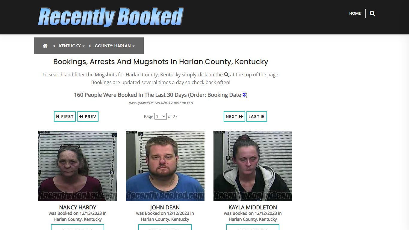 Recent bookings, Arrests, Mugshots in Harlan County, Kentucky