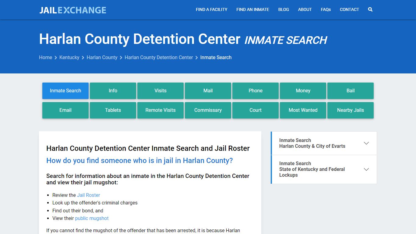 Harlan County Detention Center Inmate Search - Jail Exchange