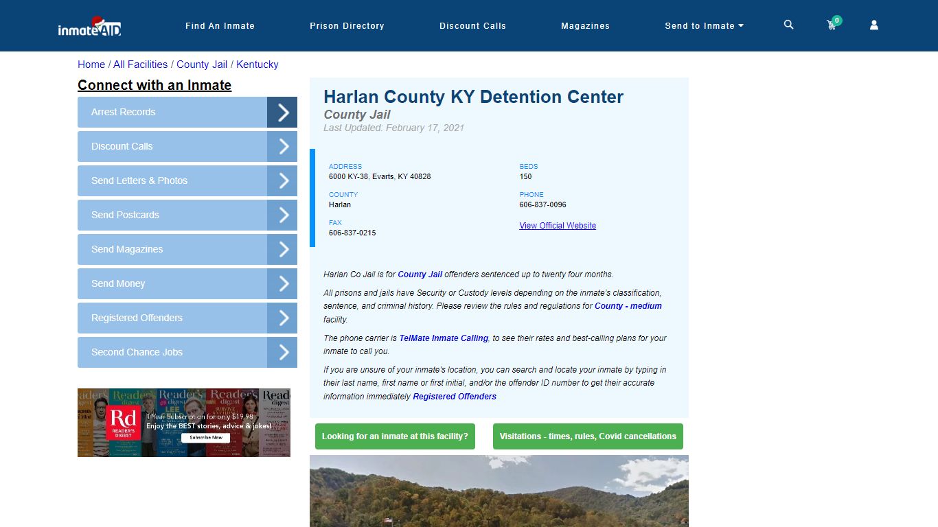 Harlan County KY Detention Center - Inmate Locator - Evarts, KY