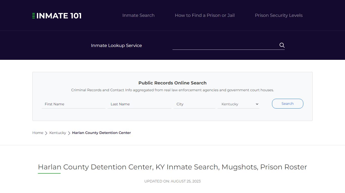 Harlan County Detention Center, KY Inmate Search, Mugshots, Prison Roster